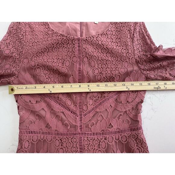 Cupcakes and Cashmere Dress Women’s Size 4 Lace Deco Rose Pink Fitted Lined - Picture 7 of 14